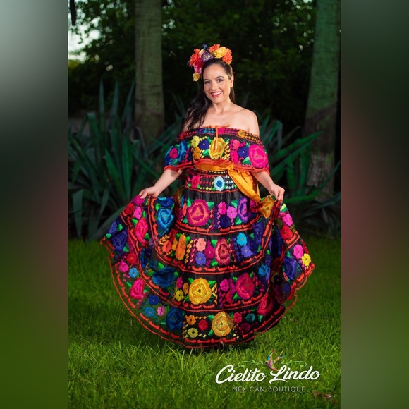 Mexican Chiapaneca Black Dress is available for purchase on au PAY Market -  Imported Goods Online Store Co.Ltd. | au PAY Market - Online Shopping Site